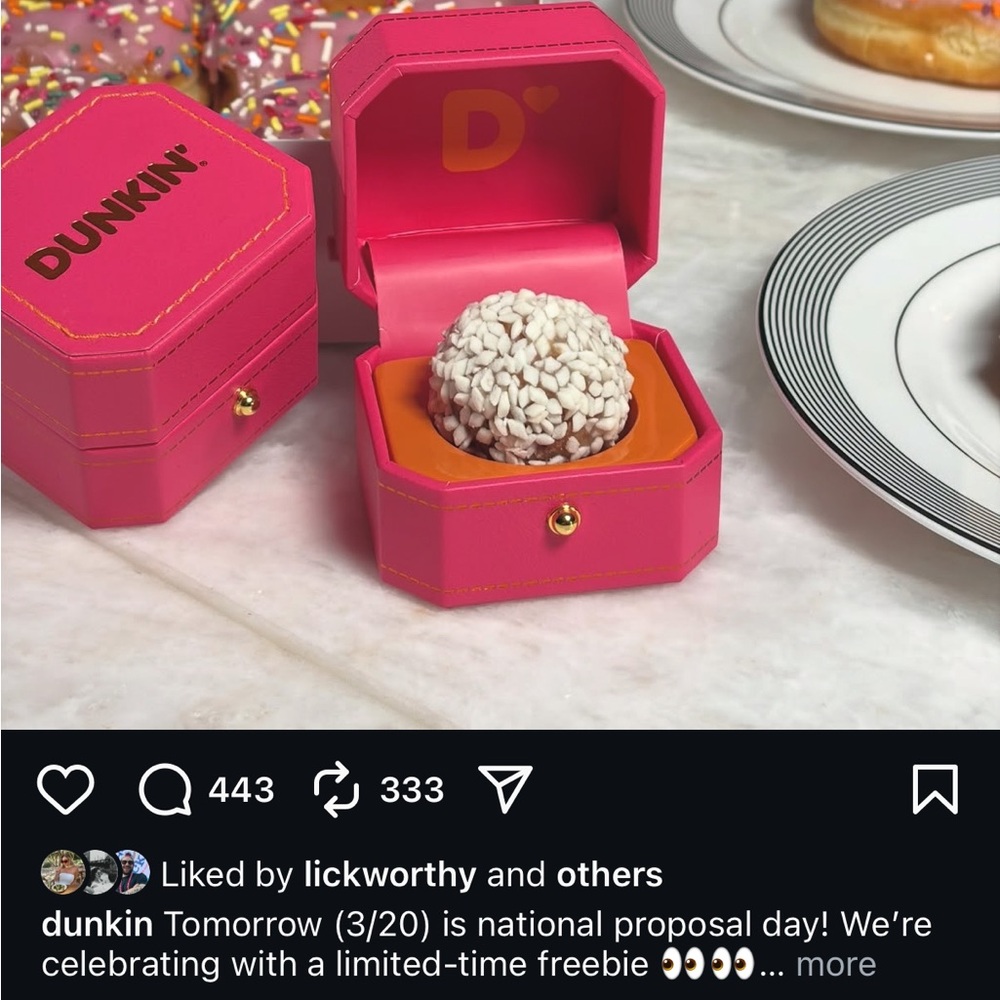 Dunkin’ Donuts Ring Box - National Proposal Day Limited Edition 2026